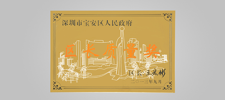12月,榮獲“深圳連鎖企業(yè)50強”稱號及代表深圳寶安區(qū)最高質量榮譽的“寶安區(qū)區(qū)長質量獎“